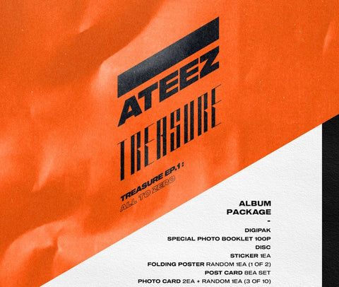 [BACK-ORDER] ATEEZ - TREASURE EP. 1: All To Zero (1st Mini Album) [NO Poster/NO Limited Polaroid]