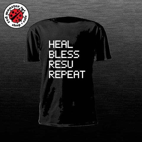 Heal Bless Resu Repeat Gaming Tshirt Game Shirt
